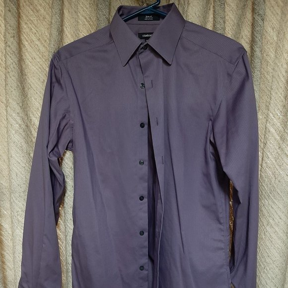Men's Claiborne Slim Fit Button Dress Shirt - Small 14.5 - Purple Lavender - Picture 1 of 8
